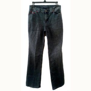 Baccini Embellished Jeans Size 4 Red Rhinestones